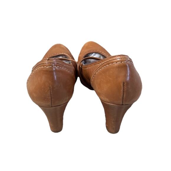 Vintage 90s Antonio Melani Tan Leather Classy Mary Jane Heels Pumps Women’s 8 - Picture 6 of 11